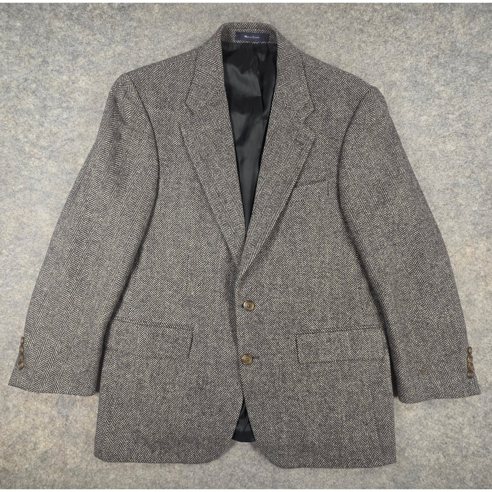 Polo University Club Ralph Lauren Herringbone Wool Blazer Grey 41R Canada